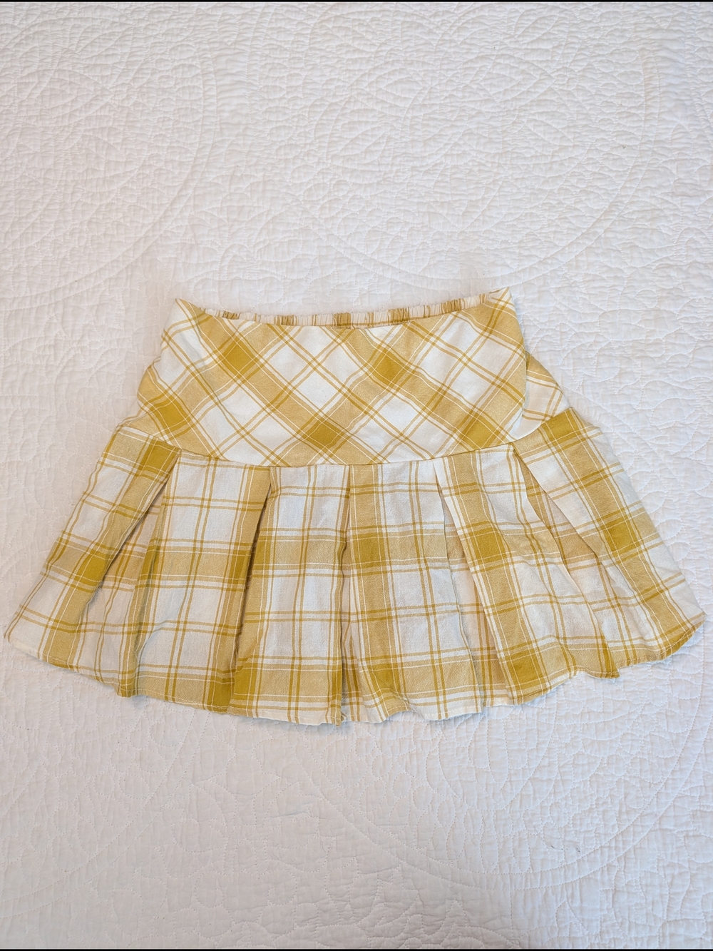 URBAN Romantics Yellow Plaid Circle Skirt